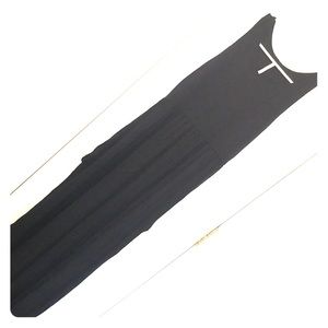 Black empire waist maxi with racerback and pockets